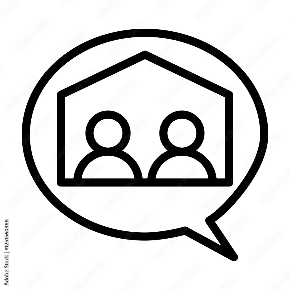Chat Room Vector Line Icon Design Chat Room Vector Line Icon Design