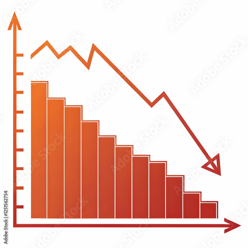 A Business Graph showing the Negative grow of business
