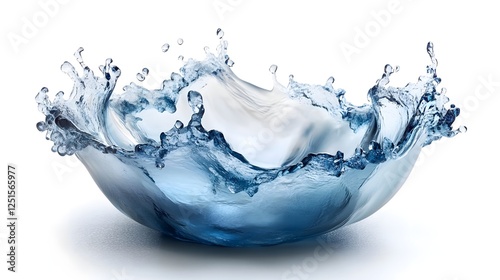 Dramatic and captivating splash of clear blue liquid in various shades and motions creating an abstract and energetic aquatic display  The splashing water appears to be in a state of constant flux