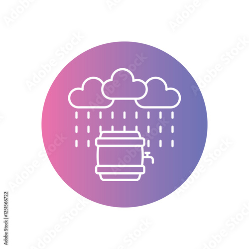 Rainwater Harvesting icon vector stock illustration