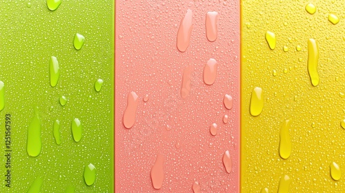 Water droplets on colorful panels photo