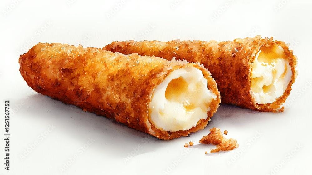 Crispy Cheese Sticks Isolated on White Background Crispy Cheese Sticks Isolated on White Background