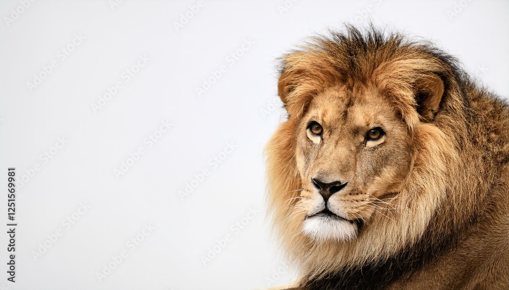 lion on a white background with text space can use for advertising ads branding lion on a white background with text space can use for advertising ads branding