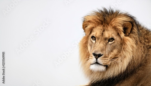 lion on a white background with text space can use for advertising ads branding photo