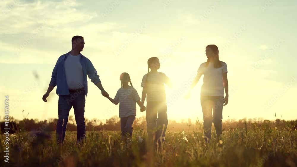 teamwork Family walking field, Sunset silhouette family child kid girl mother father walk, family Holding hands dusk, Parents children together, child mother father Evening stroll nature, Family time teamwork Family walking field, Sunset silhouette family child kid girl mother father walk, family Holding hands dusk, Parents children together, child mother father Evening stroll nature, Family time