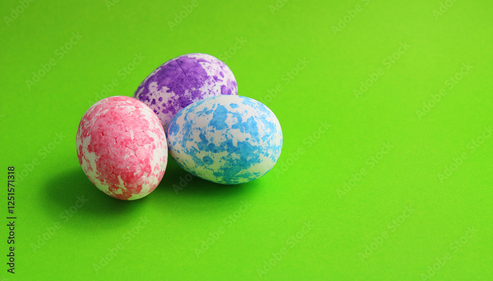 Three Easter Eggs with Colored Spots