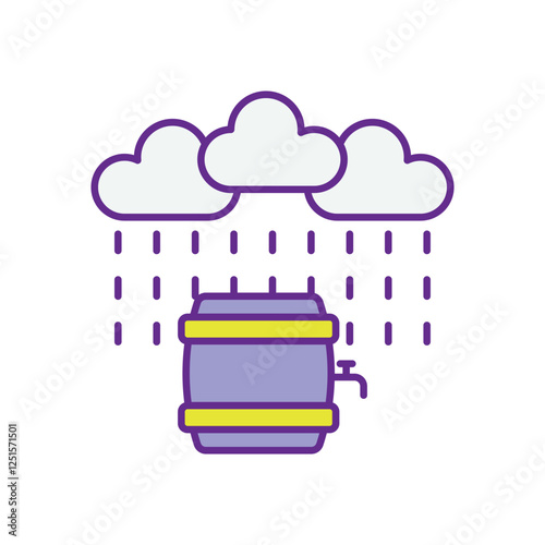 Rainwater Harvesting icon vector stock illustration