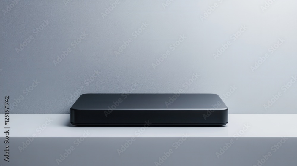 Minimalist Black Device on Simple Surface with Soft Lighting and Subtle Background for Modern Visual Aesthetics Minimalist Black Device on Simple Surface with Soft Lighting and Subtle Background for Modern Visual Aesthetics