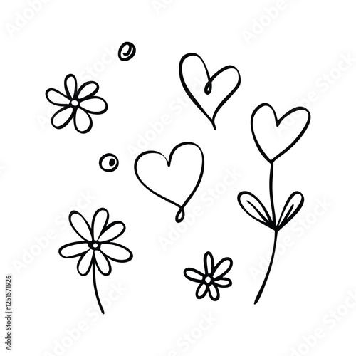 floral heart with flowers