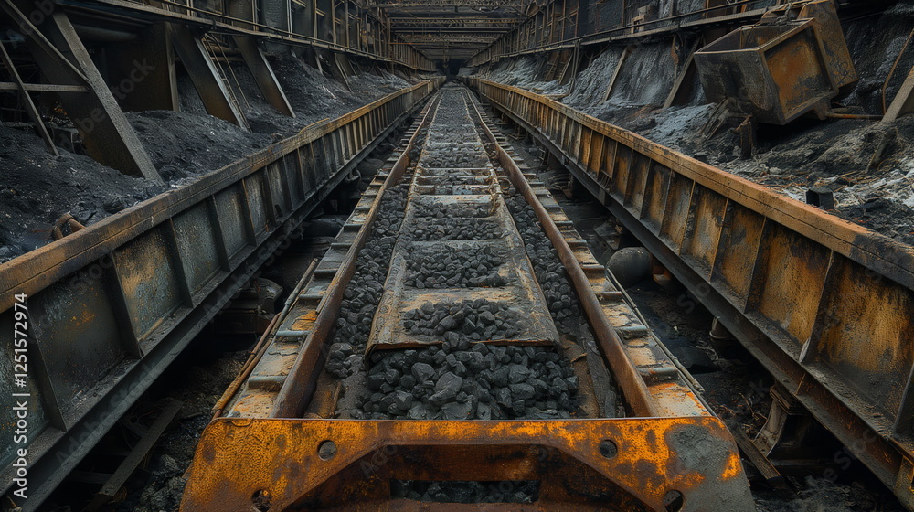 An abandoned freight train stands deep in a mine i_005 An abandoned freight train stands deep in a mine i_005