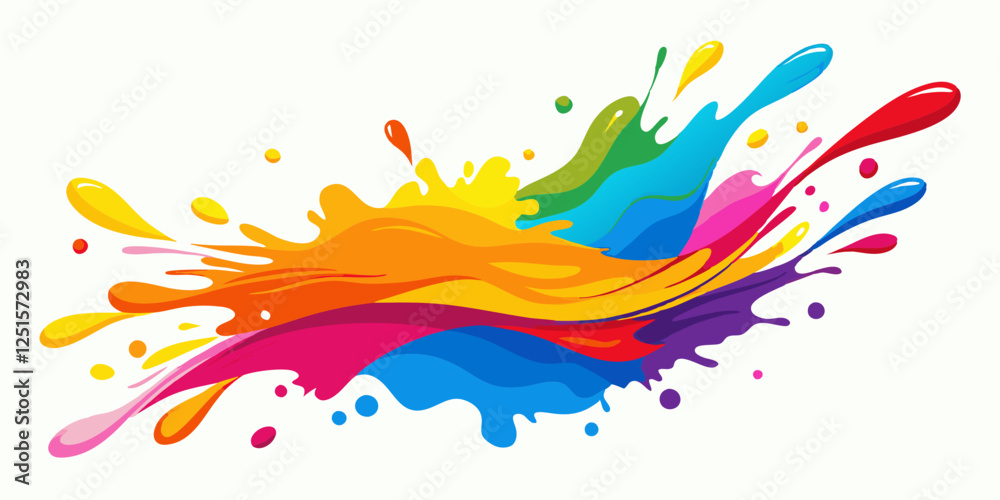 Fototapeta premium Vibrant Paint Splash - Dynamic Color Explosion in Abstract Design.