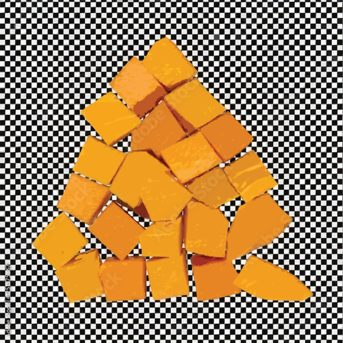 mango cheese  on white background