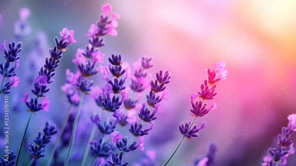 Fototapeta premium Dreamy sunset gradient background, from warm coral to light lavender