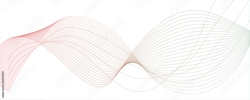 Fototapeta premium Vector abstract white light blend paper wave flow digital gradient transparent connection web music and sound, beautiful dynamic smooth space texture Stylized line art background. 