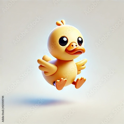 3D Cartoon Vector Duck Icon