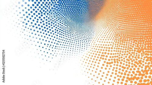 Wallpaper Mural Abstract swirling blue orange dots, white background, digital art, website design Torontodigital.ca