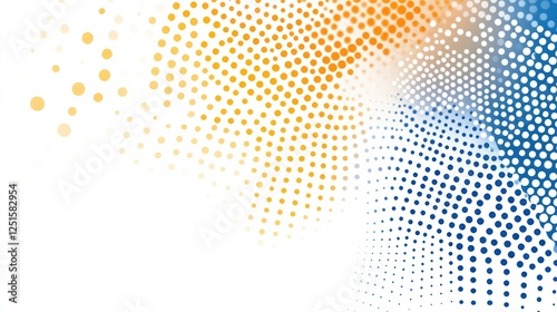 Wallpaper Mural Abstract swirling dots, blue orange gradient, white background, digital art, website banner Torontodigital.ca