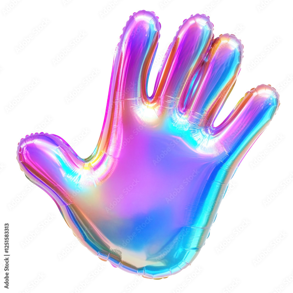 3d holographic iridescent hand 3d holographic iridescent hand