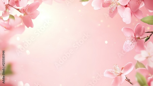 Delicate Pink Blossoms Frame Soft Background