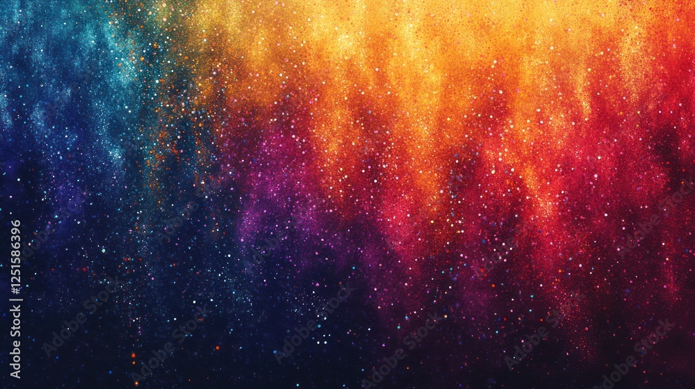 Fototapeta premium Colorful powder explosion, dark background, vibrant texture, design element