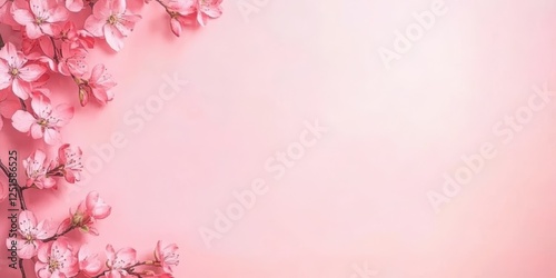 Delicate Pink Blossoms on a Soft Pink Background