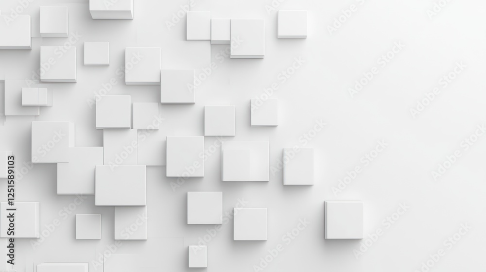 White cubes texture, abstract background, 3D render, design element White cubes texture, abstract background, 3D render, design element
