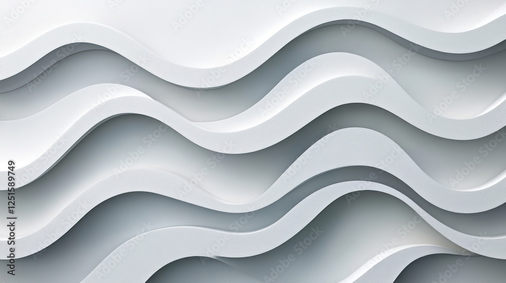 Obraz premium Abstract white wave pattern background, design, texture, wall