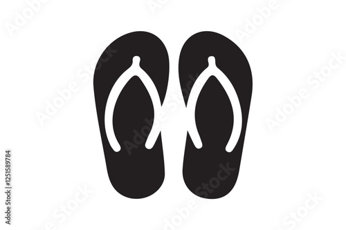 Flip flop icon silhouette illustration on white background.01