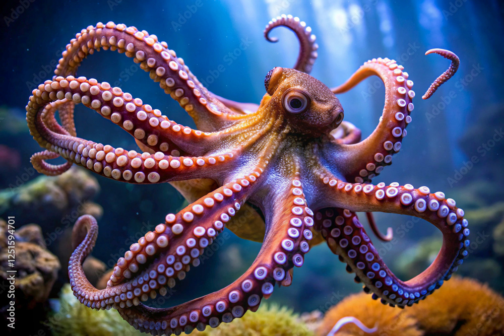 Obraz premium Octopus with spread tentacles