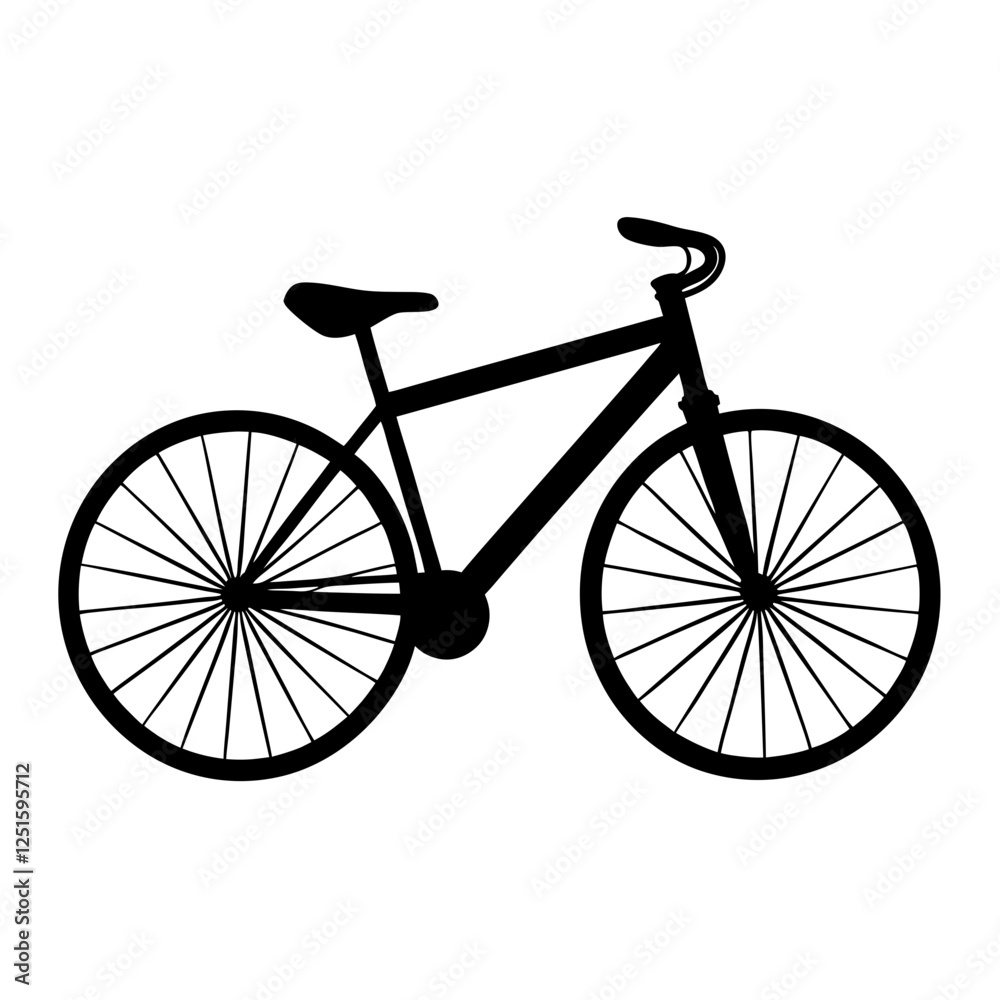 Fototapeta premium A cycle silhoutte illustration on white background.