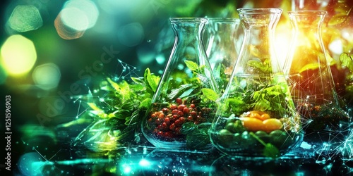 Sustainable food systems integrating botanical insights and functional ingredients infographic photo