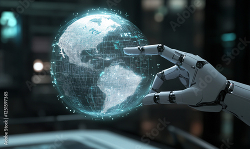 The power of a robot hand in technology.