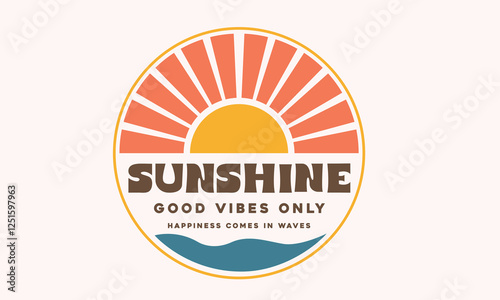 Good vibes only. Beach good vibes. Beach modern abstract art. Enjoy beach life. Sunshine paradise graphic print design. Enjoy beach life. Summer vibes artwork. Surf club design.