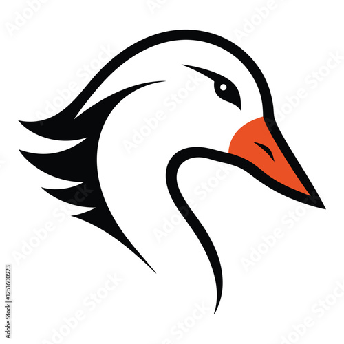 Goose head logo vector illustration.