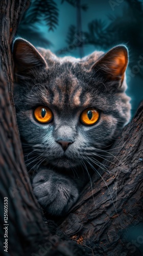 The Mighty Scottish Fold Cat with a Mysterious Aura