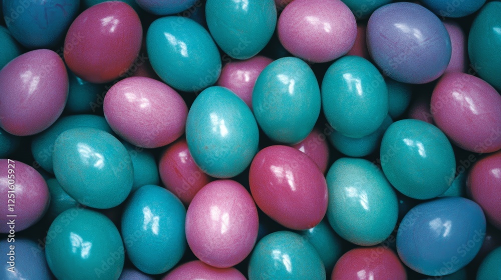 Colorful Egg Candy Pile in Soft Teal and Pink Hues Sweet Food Dessert Treats Candies. Colorful Egg Candy Pile in Soft Teal and Pink Hues Sweet Food Dessert Treats Candies.