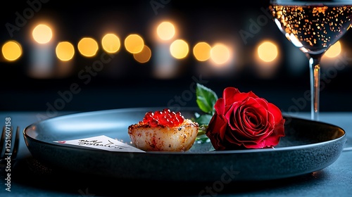 Elegant Dining Experience with Rose and Caviar