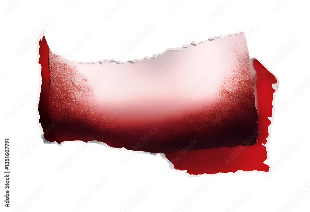 paper stationery design commercial sticker element adhesive curve torn curled red collage colours isolated background advertisement crumpled edges distressed edge scrap blank collection decoration