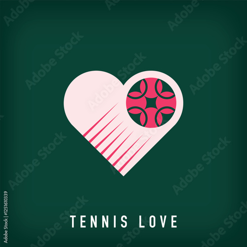 Different tennis love logo design. sports tournament logo template. vector