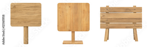 Wooden Signs for Various Display Purposes Isolated on transparent background