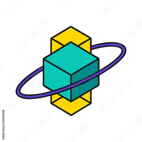 Geometric shapes representing hidden dimensions in vibrant colors