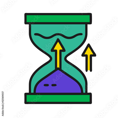 Hourglass symbolizing time flow in hidden worlds