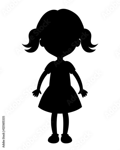 silhouette of a little girl