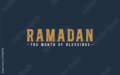 Ramadan Kareem Design, Typographic design of Ramadan Kareem, Vector design of Ramadan Kareem, Holy month of ramadan kareem
