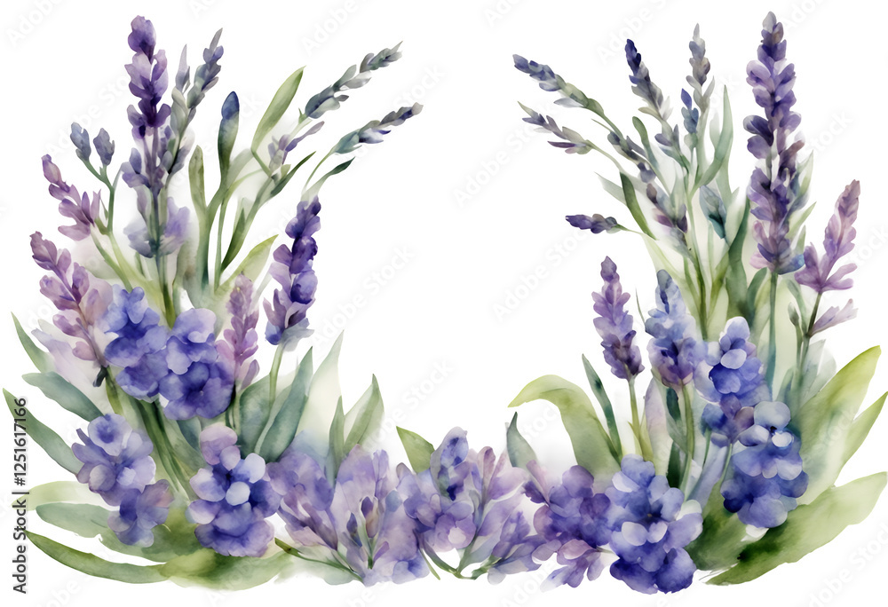 leaves ideal wedding watercolor background invitations flower creating frame lavender herbs bluebell cards drawn isolated floral bluebells lavandula white greeting hand illustration picturesque