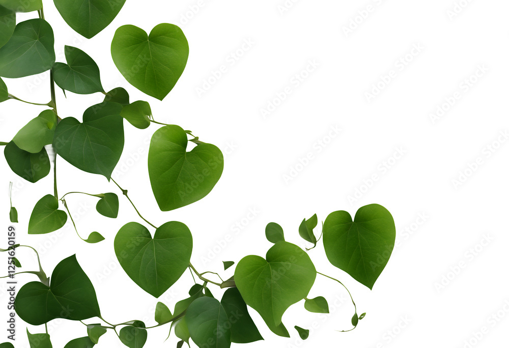 natural clipping foliage plant frame flower vine path leaves climbing fresh background isolated creeper ivy shaped included tropical heart medicative wall leaf vines bud green white jungle nubes