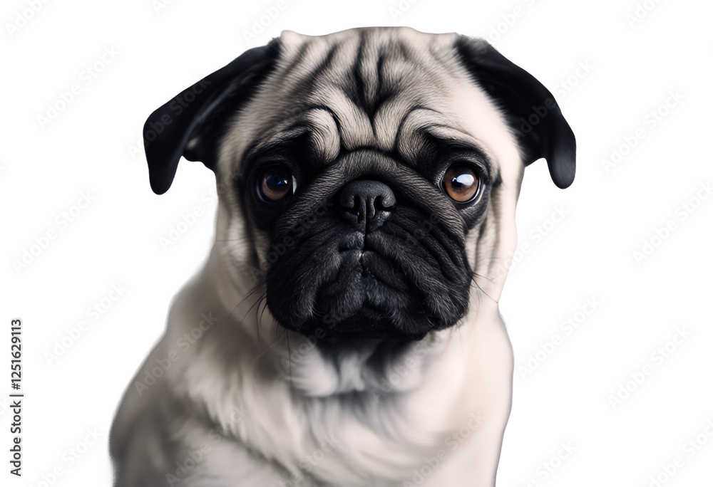 animal banner dog beautiful canino looking fur pet concept half furry posing happy only adorable face postcard domestic header pug creative grey head exposing sweet closeup gray puppy cute funny