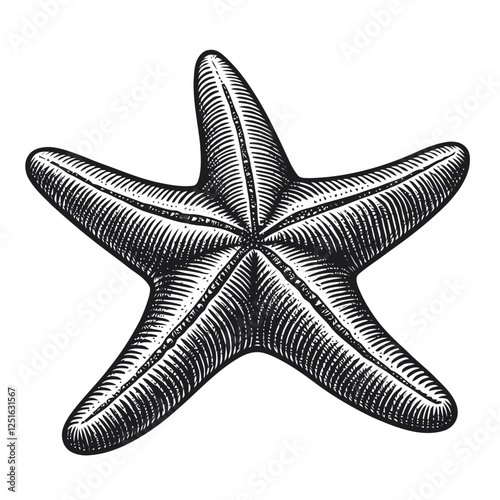 Hand-Drawn Illustration of a Starfish