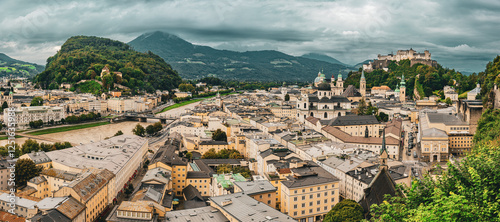 Salzburg aerial view, , Salzburg Cityscape View, Austria