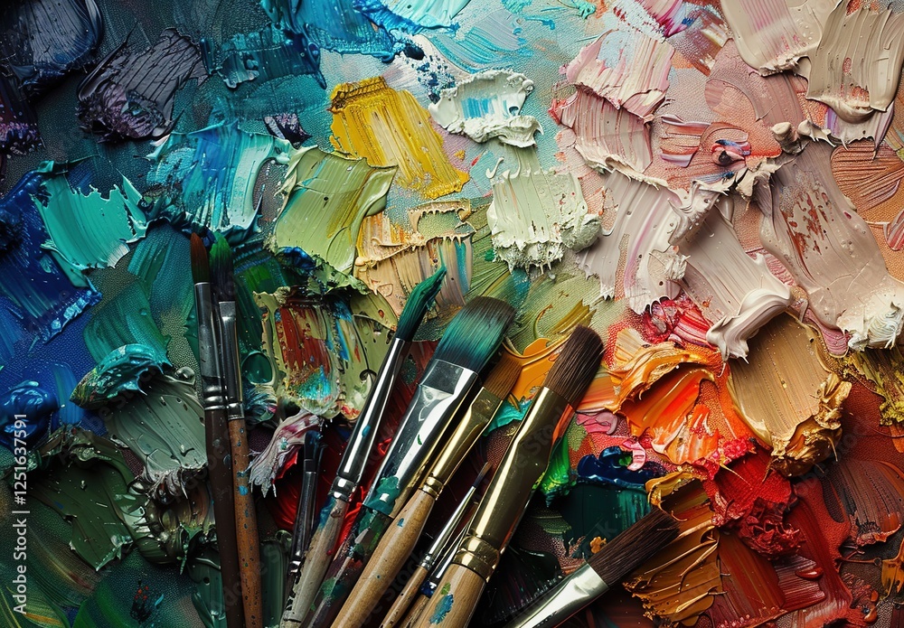 Fototapeta premium brushes and palette 